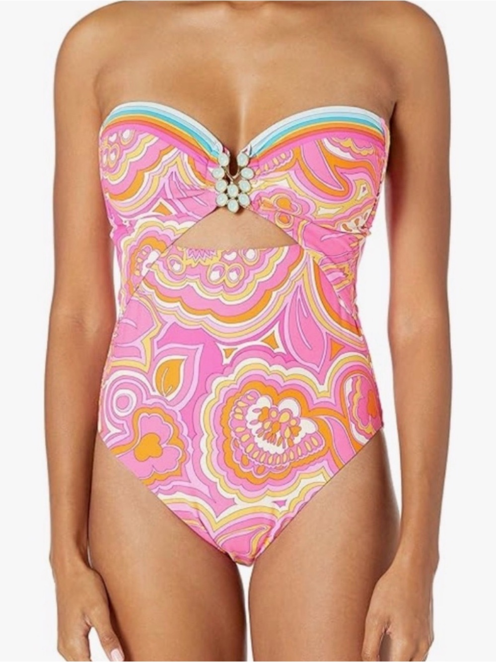 NWOT Trina Turk One Piece Cut Out Swimsuit Size 10